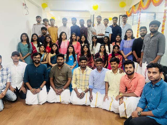 Festival celebration with interns